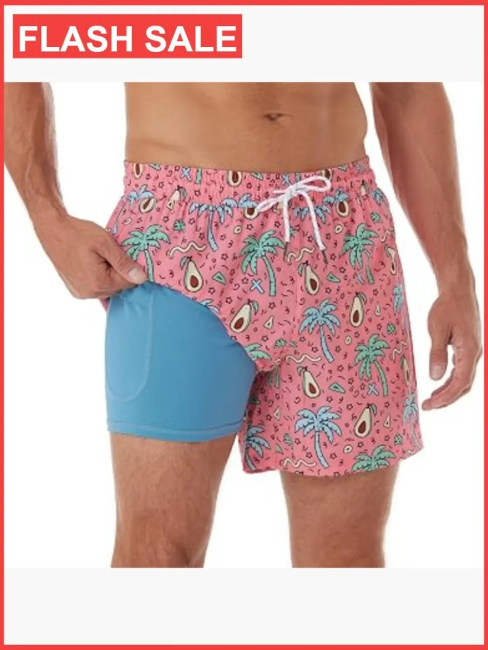 Mens Swim Trunks 5 Inch Inseam Quick Dry Zipper Pocket UPF 50+